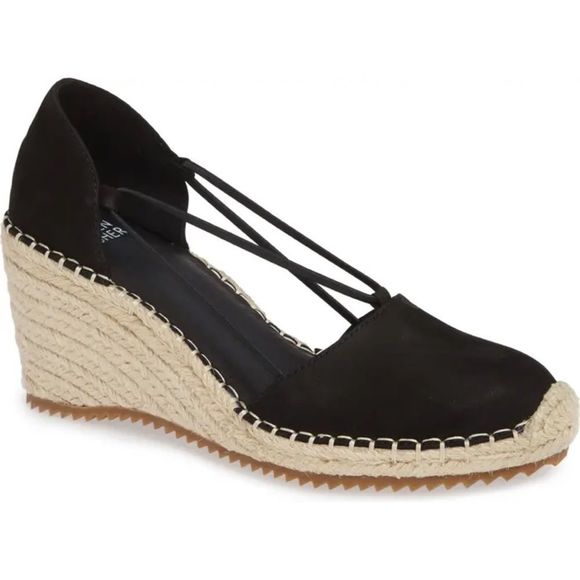 Eileen Fisher Shoes - Eileen Fisher Yasmin Tumbled Nubuck Espadrille Wedge in Black